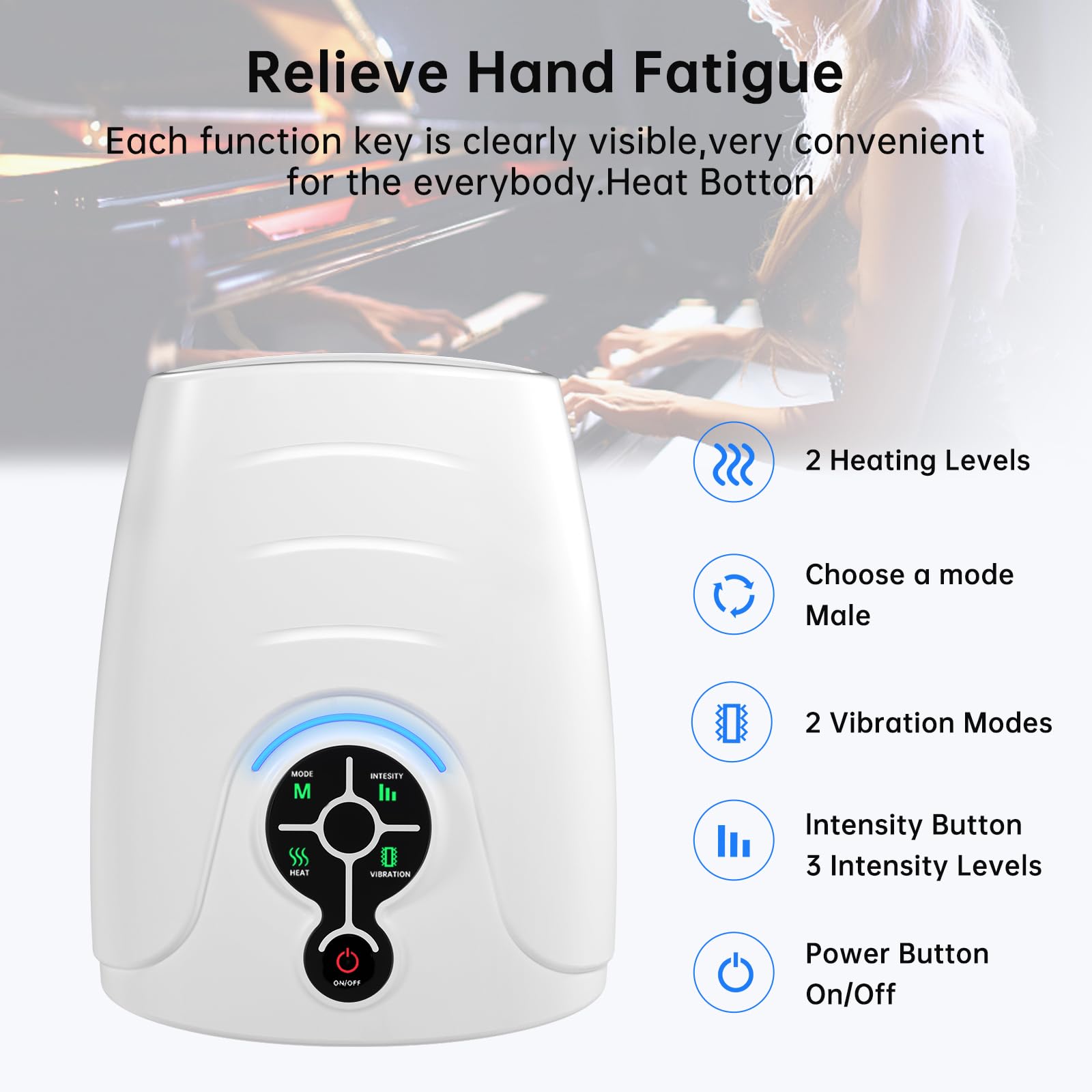 AERLANG Hand Massager Hand Massage Machine with Heat and Compression Cordless Electric Hand Massager for Arthritis and Carpal Tu