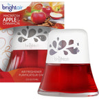 BRIGHT Air Scented Oil Air Freshener, Macintosh Apple and Cinnamon, Red, 2. 5oz, 6/Carton