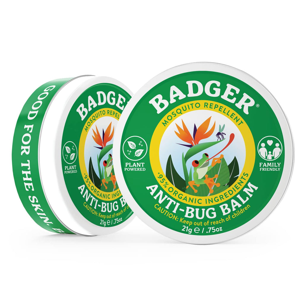 Badger Bug Repellent Tin, Organic Deet-Free Mosquito Repellent with Citronella, Family Friendly Pleasant Smelling Insect Repelle