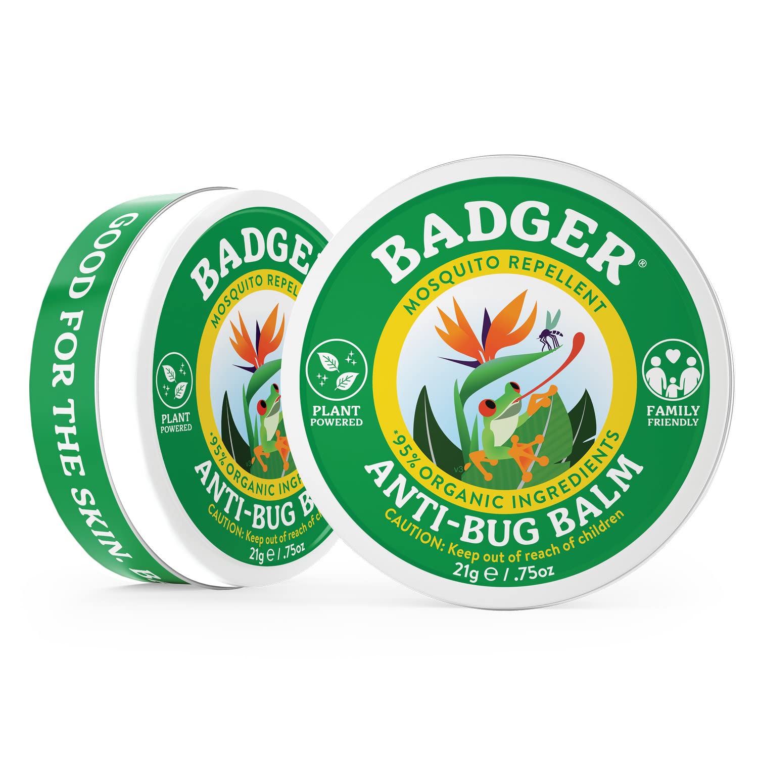 Badger Bug Repellent Tin, Organic Deet-Free Mosquito Repellent with Citronella, Family Friendly Pleasant Smelling Insect Repelle