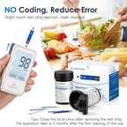 Glucoracy G-425-2 Blood Glucose Monitor Kit, 50 Test Strips and 50 Lancets, Blood Sugar Test Kit with Lancing Device, Diabetes T