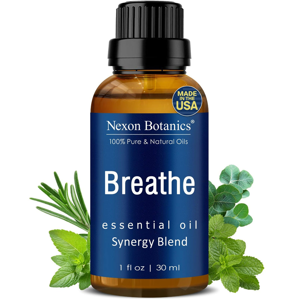 Breathe Essential Oil Blend 30 ml - Breath Sinus Relief with Menthol Oils - for Humidifiers, Diffusers, and Aromatherapy - Nexon