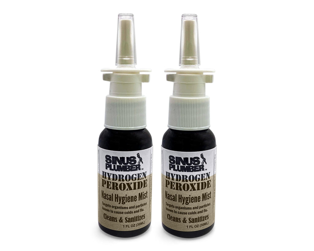 Sinus Plumber Hydrogen Peroxide Nasal Spray 2 Pack - Neutralizes Airborne Particles for Nasal Hygiene and Immune Cold Defense