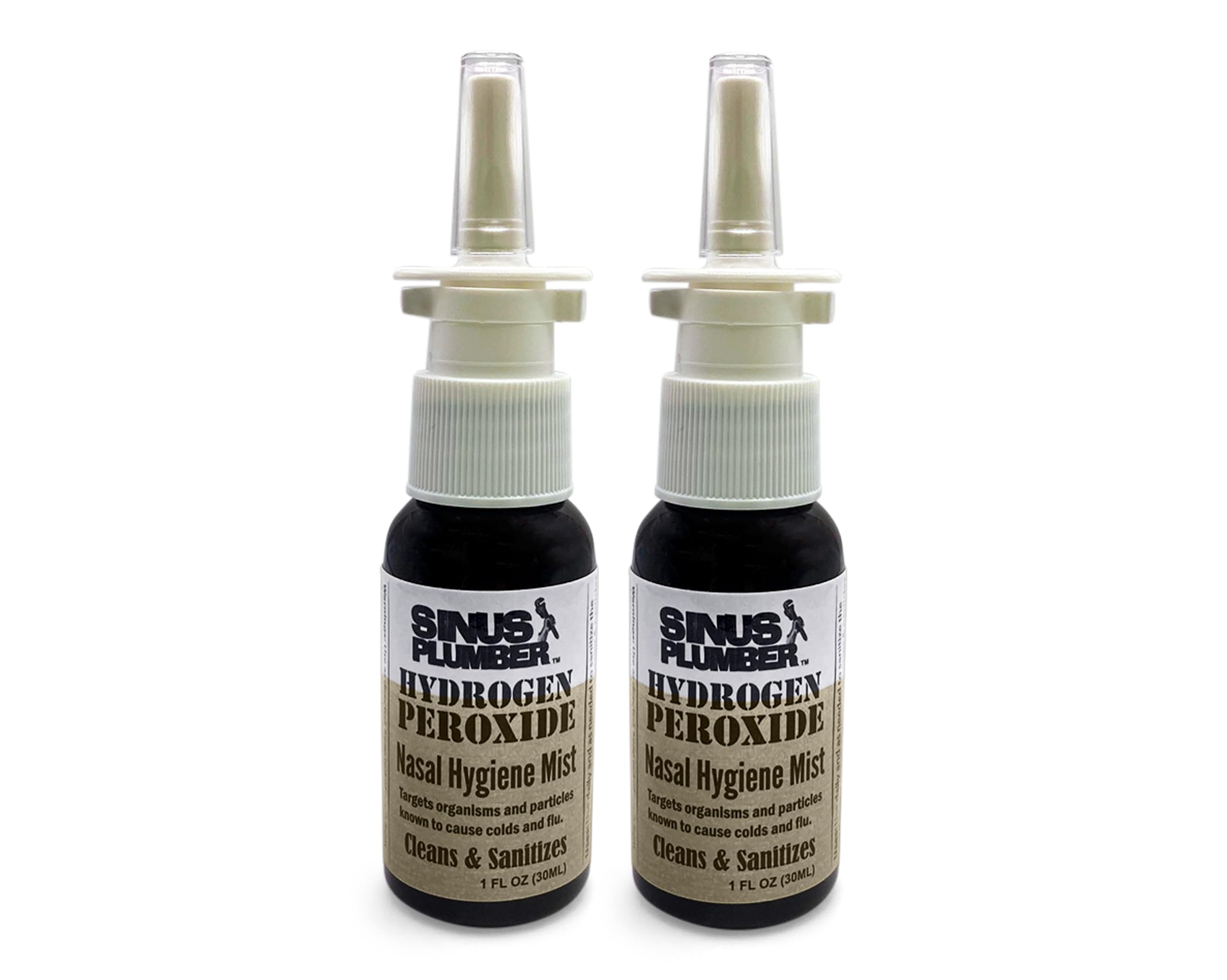 Sinus Plumber Hydrogen Peroxide Nasal Spray 2 Pack - Neutralizes Airborne Particles for Nasal Hygiene and Immune Cold Defense