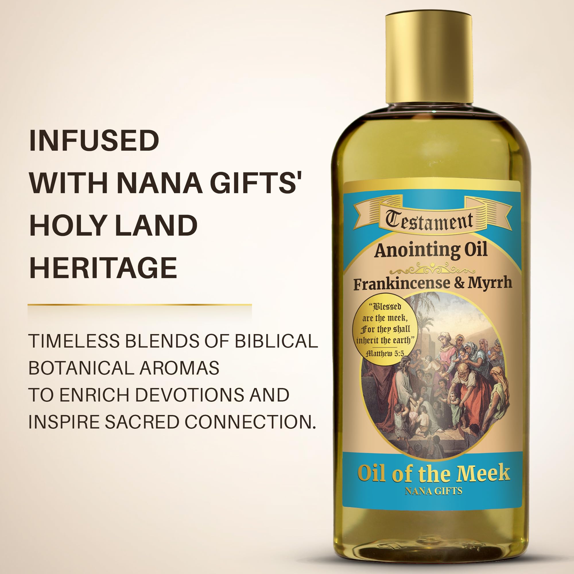 Nana Gifts Testament Anointing Oil, Frankincense and Myrrh, Oil of The Meek, Excellent Value Large Bottle Size 8.45 fl.oz | 250