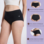 Incontinence Underwear for Women, Leakproof High Waisted Underwear for Bladder Leakage, Soft Reusable Period Panties, 3Pack XL