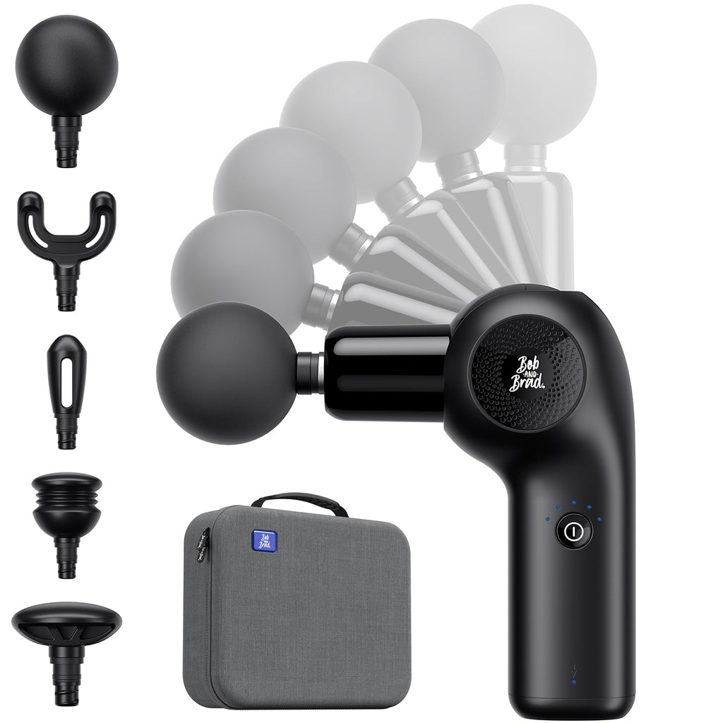 BOB AND BRAD D2 Mini Massage Gun with 6 Adjustable Angle, Small Deep Tissue Massage Gun, Travel Portable Percussion Muscle Massa