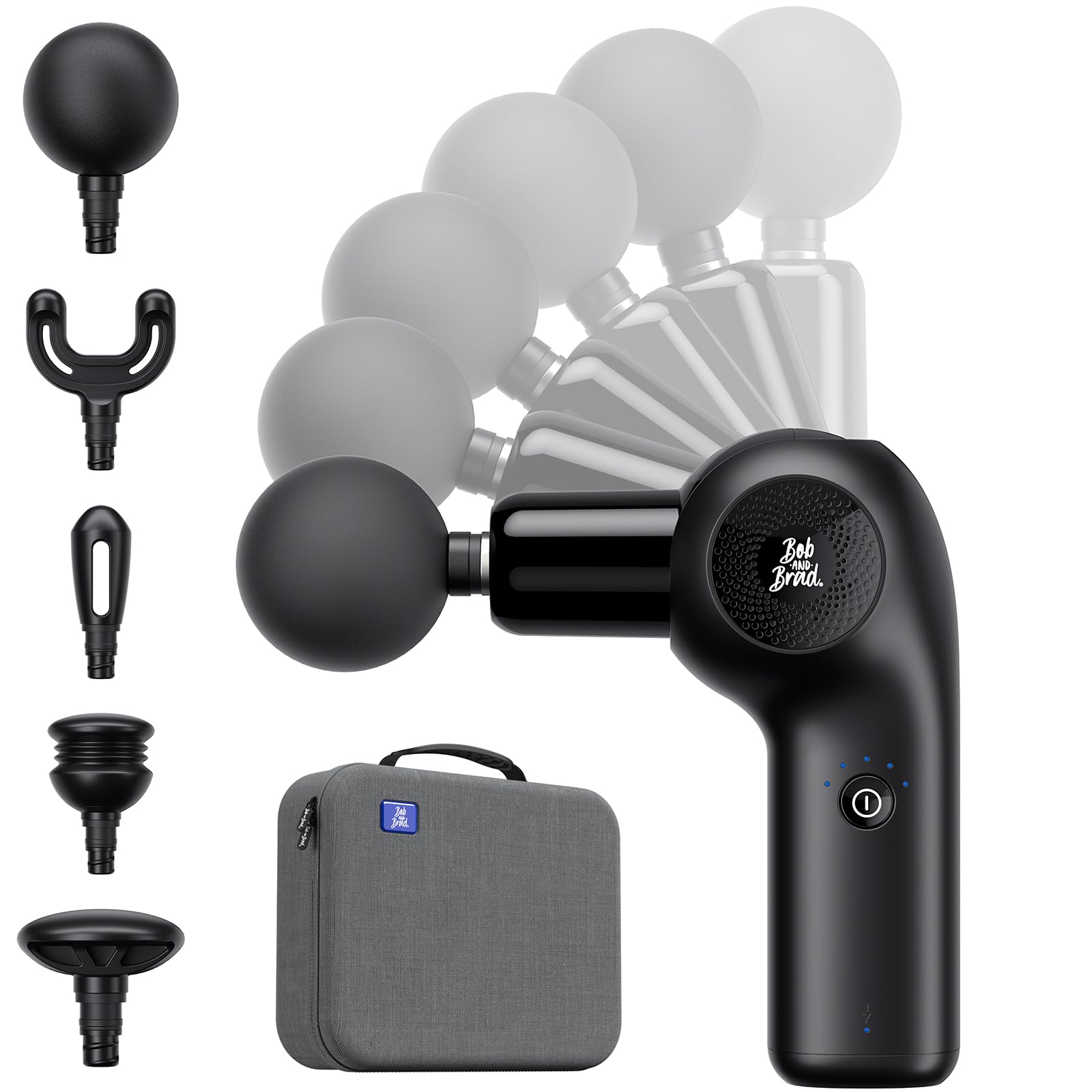 BOB AND BRAD D2 Mini Massage Gun with 6 Adjustable Angle, Small Deep Tissue Massage Gun, Travel Portable Percussion Muscle Massa