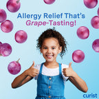Curist Childrens Allergy Medicine Chewable (Loratadine 5mg) 60 Count Grape Flavor - 24 Hour Allergy Relief for Sneezing, Runny