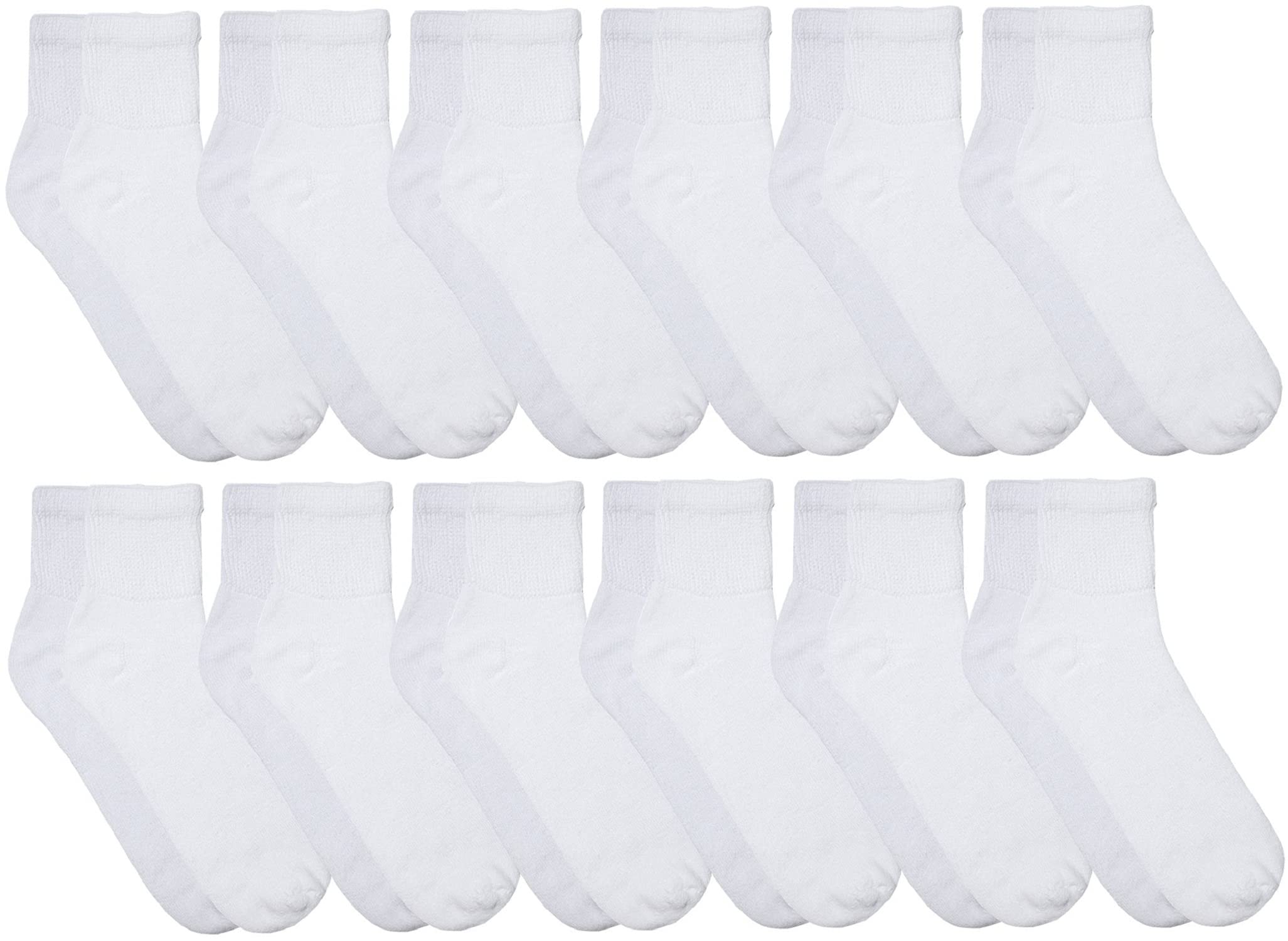 Yacht & Smith 12 Pairs Value Pack of Men and Women Diabetic Nephropathy and Edema Ankle, Ring Spun Cotton Socks