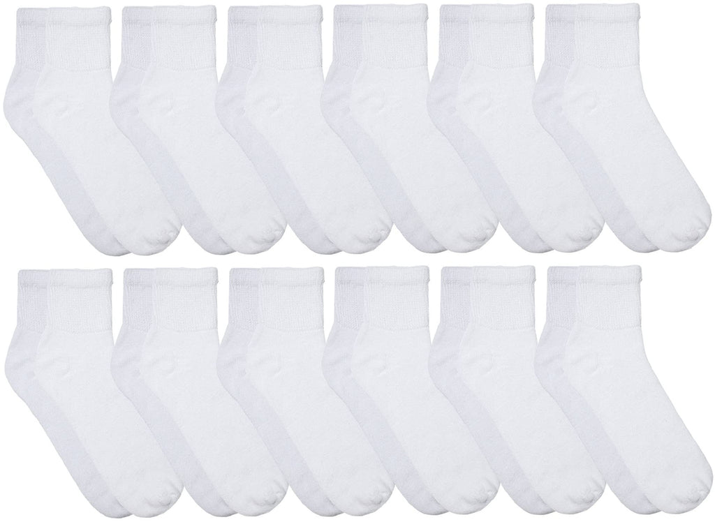 Yacht & Smith 12 Pairs Value Pack of Men and Women Diabetic Nephropathy and Edema Ankle, Ring Spun Cotton Socks