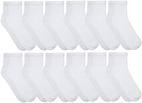 Yacht & Smith 12 Pairs Value Pack of Men and Women Diabetic Nephropathy and Edema Ankle, Ring Spun Cotton Socks