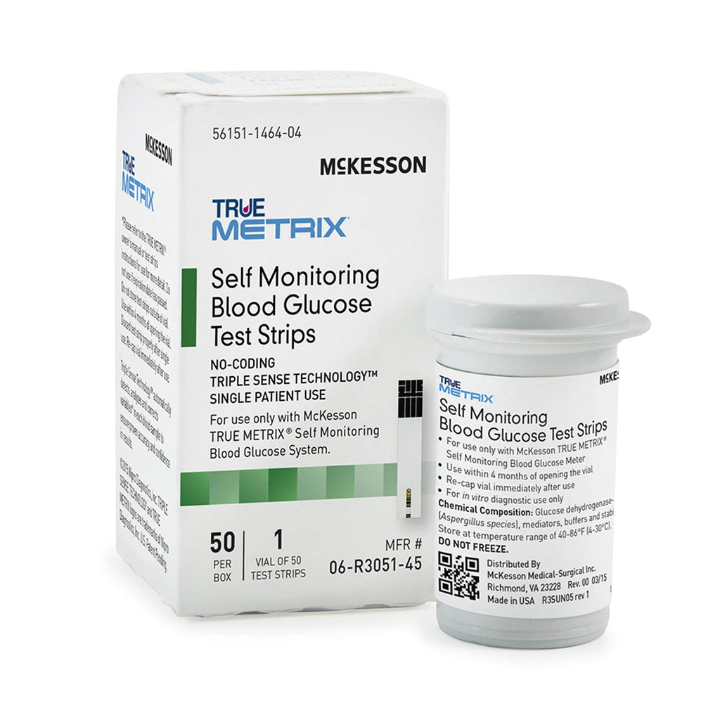 McKesson True METRIX Blood Glucose Test Strips for Diabetes [150 Strips] Self-Monitoring System