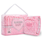 Littleforbig Printed Adult Brief Diapers 10 Pieces - Blushing Baby Pink(XL)