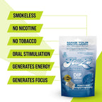 TeaZa Energy - Tobacco-Free Pouches Nicotine-Free Dip, Smokeless Alternative Snuff Healthy Chewing Dipping Alternative, Power Mi