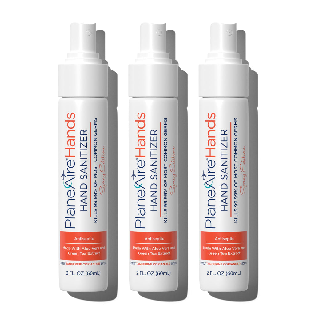 Tangerine Coriander Spray Hand Sanitizer | Travel Size | Hydrate & Cleanse | Made with Aloe Vera & Essential Oils | Green Tea Ex