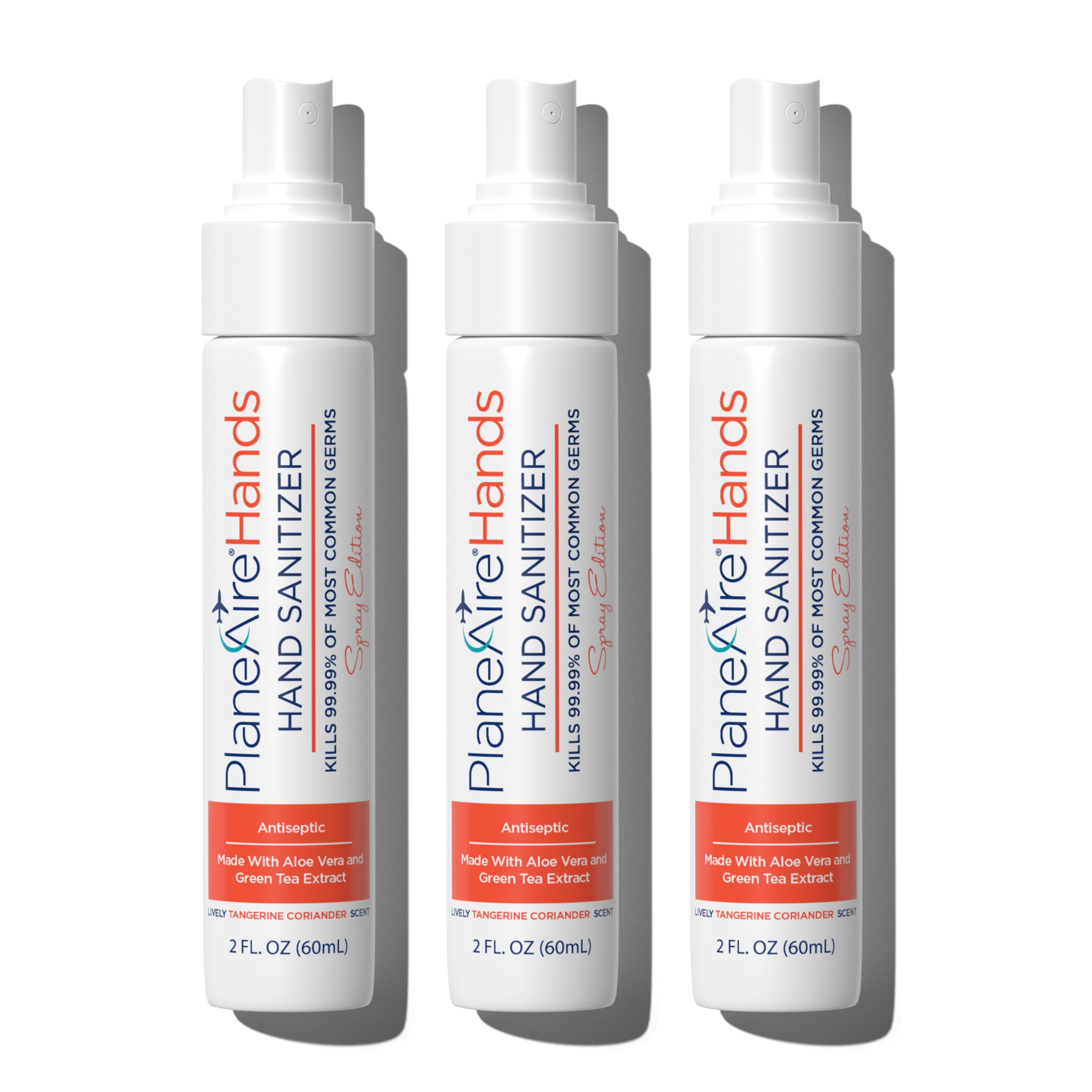Tangerine Coriander Spray Hand Sanitizer | Travel Size | Hydrate & Cleanse | Made with Aloe Vera & Essential Oils | Green Tea Ex