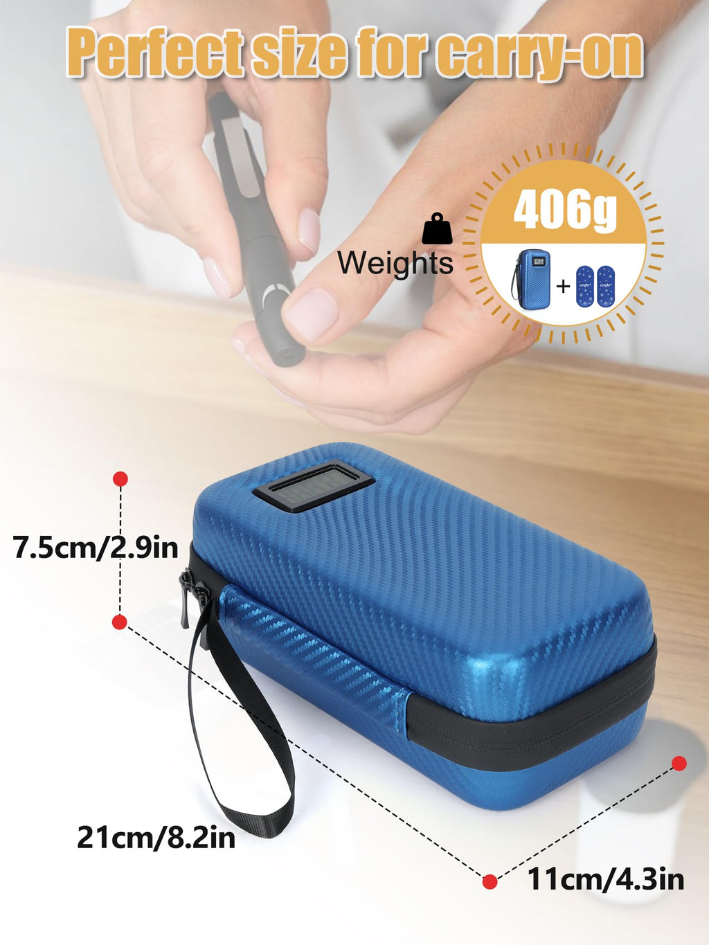 LengKe Insulin Cooler Travel Case with 2 TSA Approved Gel Ice Pack, Temperature Display Refrigerated Medicine Travel Case for In
