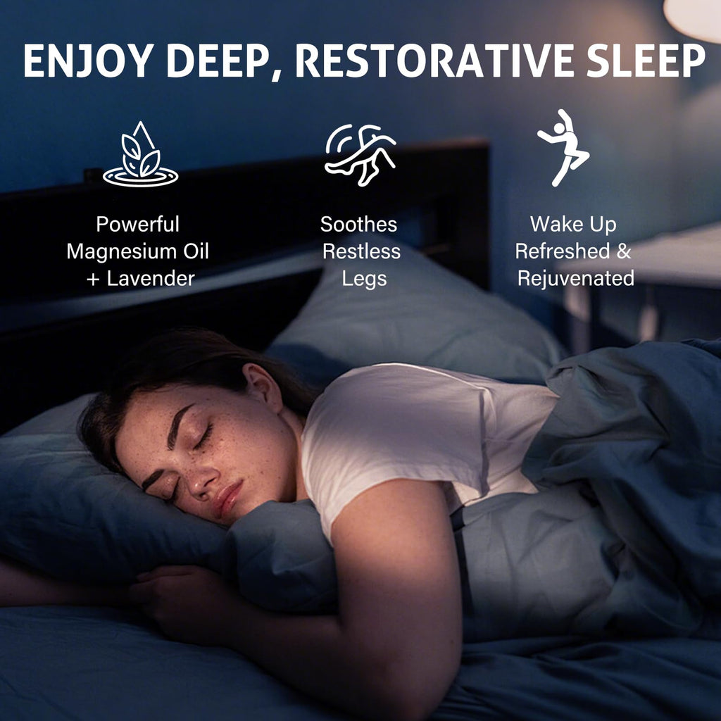 Nighttime Magnesium Cream, Topical Magnesium Cream for Sleep, Muscle Soreness & Cramps Relief - Apply to Legs, Arms or Chest - T