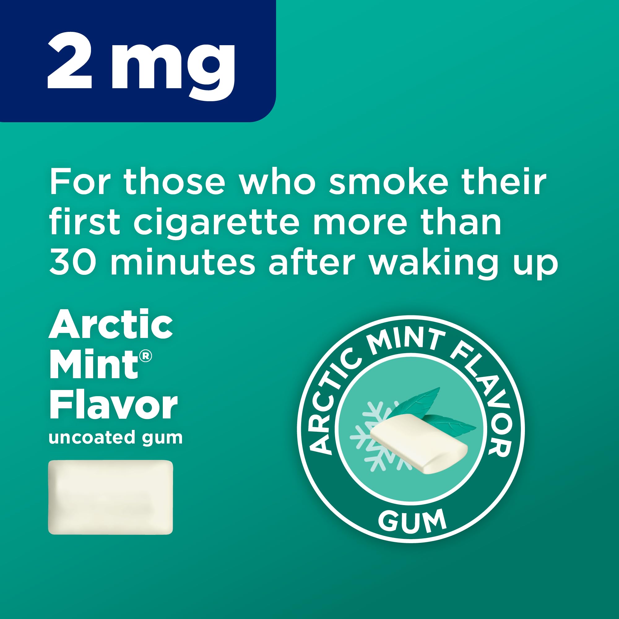 Amazon Basic Care Nicotine Polacrilex Uncoated Gum 2 mg, Arctic Mint, 310 Count