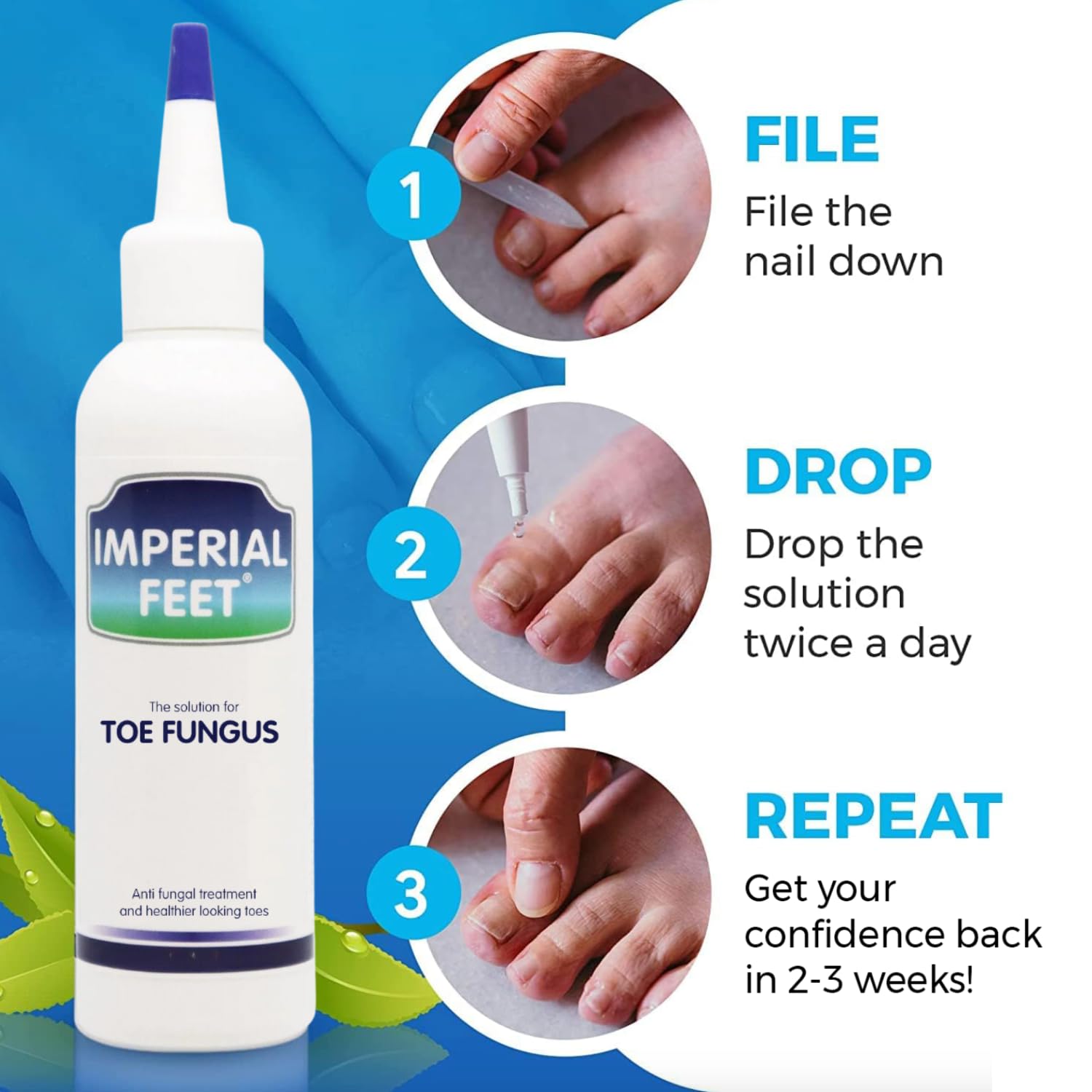 Solution for Toe Fungus and Nail Renewal Treatment (FDA REGISTERED)- Damaged Yellow Nail Care - Extra Strength Nail Care Discolo