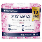 NorthShore MegaMax Tab-Style Briefs for Men and Women, Pink, Medium, Pack/10
