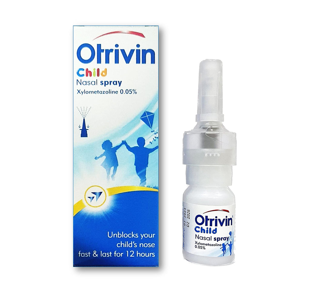 Otrivin child Nasal Spray 0.05% (60 Meterd dose, 0.33 Fluid ounzes) for Infant and Children Under 1 Year of Age and up to 6 Year