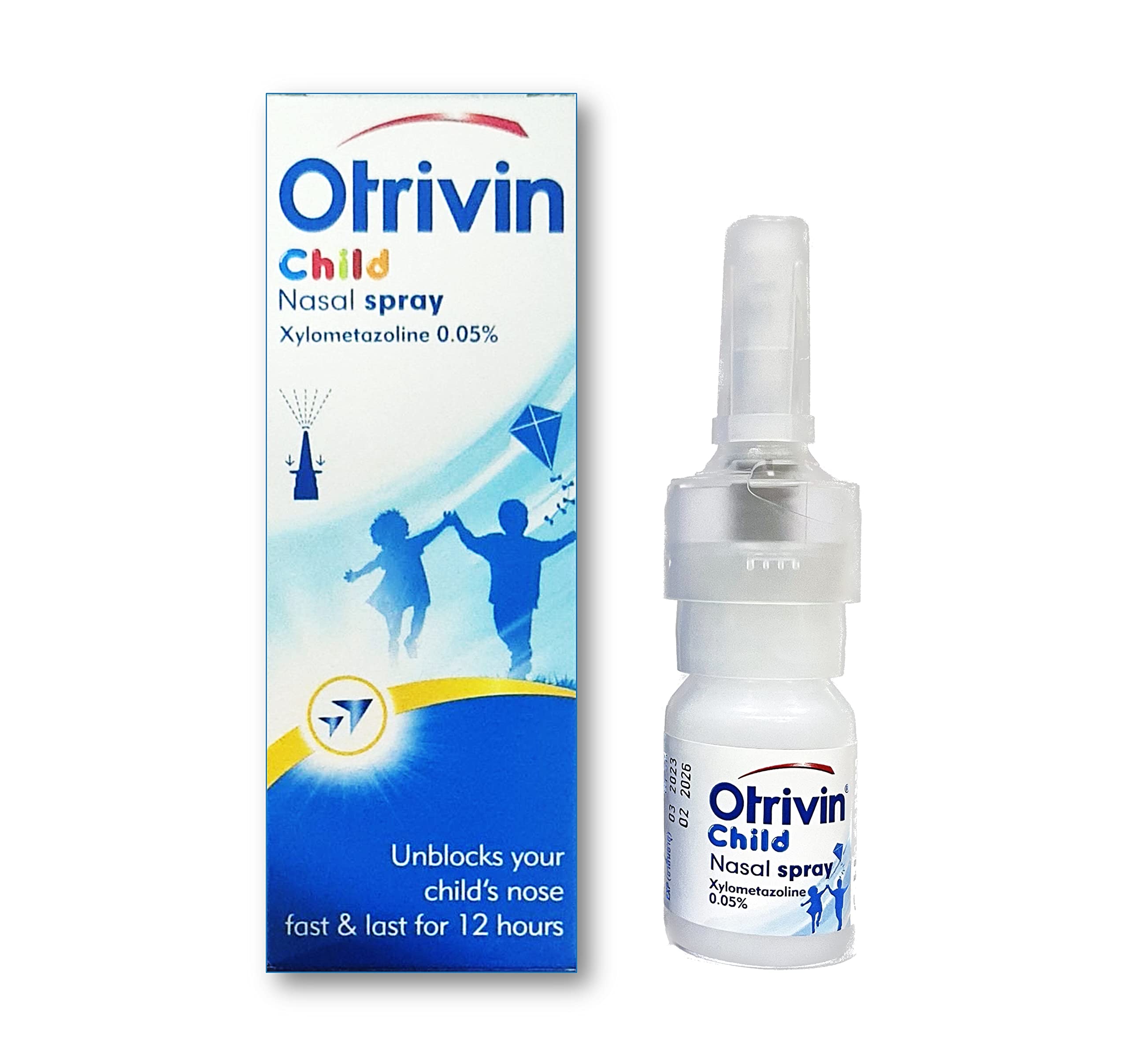 Otrivin child Nasal Spray 0.05% (60 Meterd dose, 0.33 Fluid ounzes) for Infant and Children Under 1 Year of Age and up to 6 Year