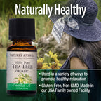 Natures Answer USDA Organic Tea Tree Essential Oil, 100% Pure | Natural Aromatherapy Oil for Diffuser/Humidifier, Steam Distille