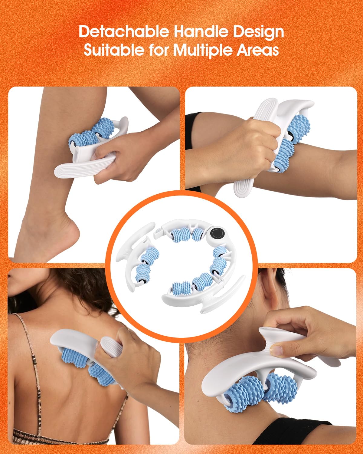 Rovista Anti Cellulite Massage Tool - Ergonomic Cellulite Remover for Legs and Arms with Detachable Handles - Smooth-Glide Lymph