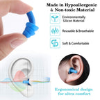 Ear Plugs, 4 Pairs Reusable Silicon Ultra Comfortable Earplugs 32dB for Sleeping Noise Cancelling, Travelling, Snoring, Working,