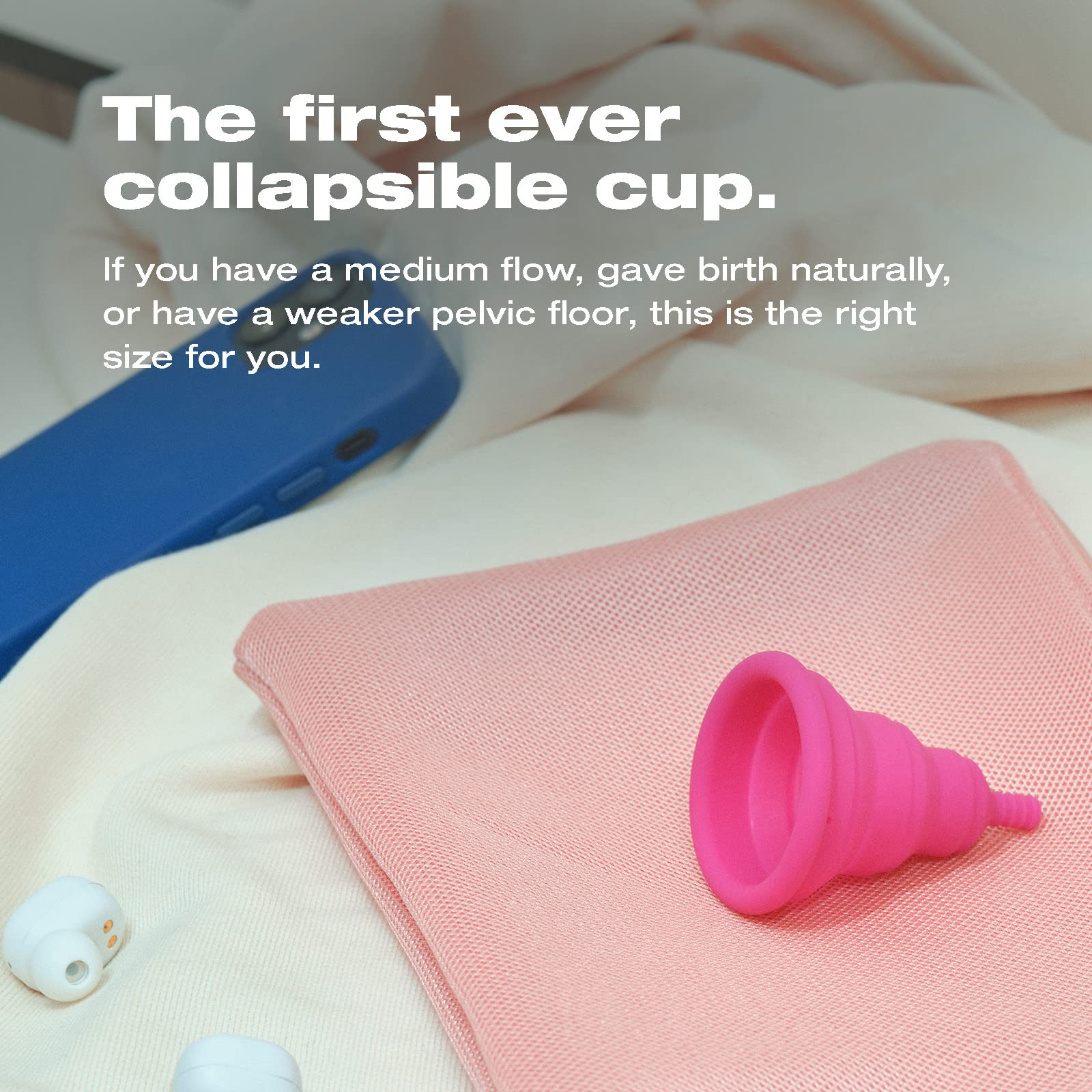 Intimina Lily Cup Compact - Small Menstrual Cup with Flat-fold Compact Design, Disposable Menstrual Cups, Period Cup Reusable (S