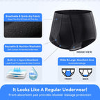 Carer Mens Incontinence Underwear Washable Bladder Control Briefs Urinary Incontinence Brief for Men Cotton Reusable Mens Prote
