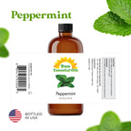 Sun Essential Oils - Peppermint 4oz Bottle for Diffuser, Humidifier, Aromatherapy, Personal & Home Care - Therapeutic Grade Pepp