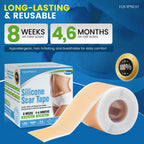 Silicone Scar Sheets,Silicone Scar Tape, (1.6    x 60    Roll, 1.5M) Scar Removal Strips for Surgical Scars,Keloids, C-Section,