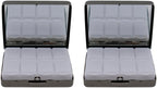 Set of 2 Metal-Plated Weekly (7-Day) Pill Box Case & Portable Medicine Organizer (Gunmetal Victorian)