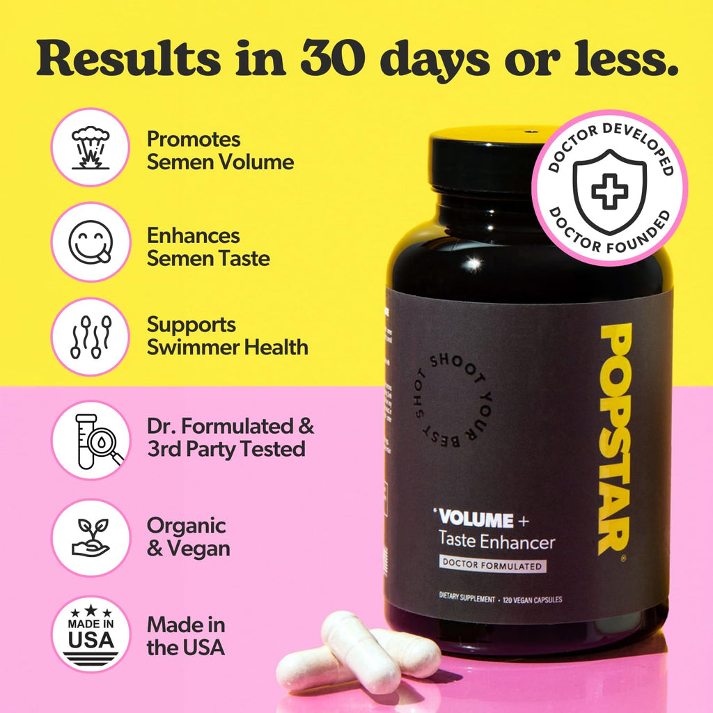 POPSTAR Labs Semen Volume Booster – Men’s Fertility &amp; Semen Health Support Supplement