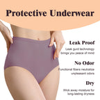 IRISMORII Leak Proof Incontinence Underwear for Women Washable Absorbent Bladder Control Postpartum Briefs 1Pack (Cherry XXL)