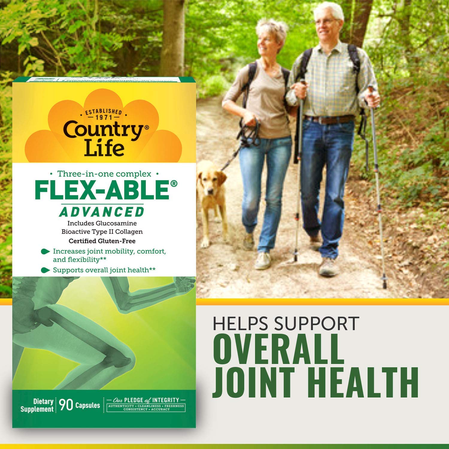 Country Life Flex-Able Advanced Capsules, 90 Count, Certified Gluten Free