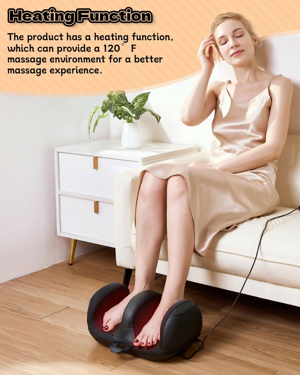 IOOKNA Foot Massager with Heat - Deep Kneading Massage, Suitable for Home and Office, Various Holiday Gifts (Calf Within 22 inch