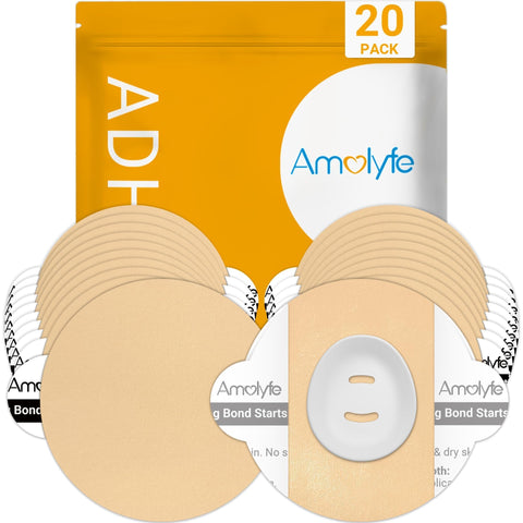 Dexcom G7 & Stelo Over Patches Waterproof, Amolyfe 20 Pack Dexcom G7 Overpatches, Bump-Proof with Hard Cap, Breathable, Medical 