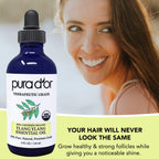 PURA DOR Organic Ylang Ylang Essential Oil (4oz with Glass Dropper) 100% Pure & Natural Therapeutic Grade for Hair, Body, Skin,