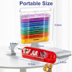 ABSOK Weekly Stackable Pill Organizer,4 Times A Day Pill Organizer Box Morning, Noon, Evening, and Bedtime,7 Stackable Compartme