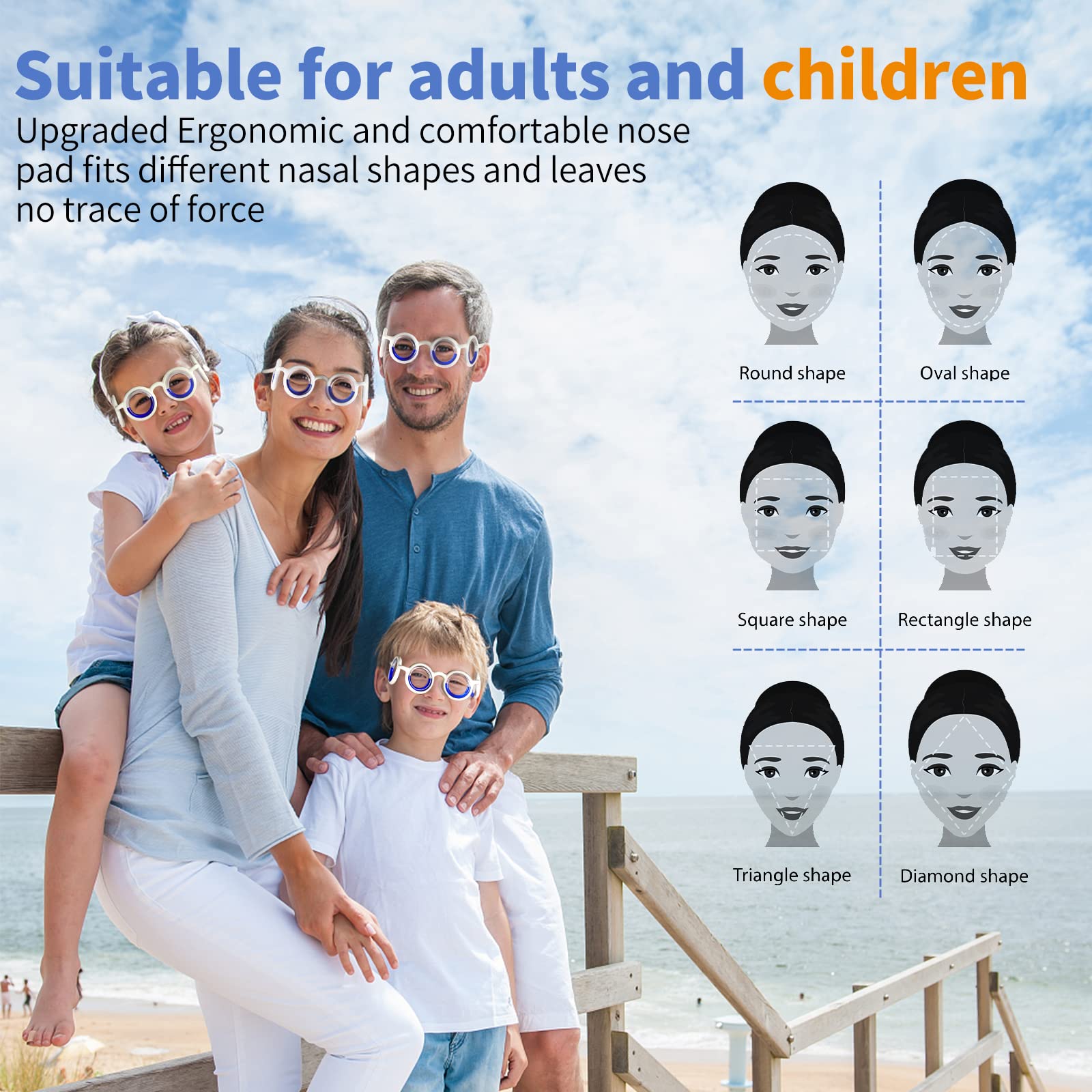 Hion Motion Sickness Glasses,Relieve Carsickness Airsickness Seasickness,Ultra-Light Portable Nausea Vertigo Glasses, No Lens Li