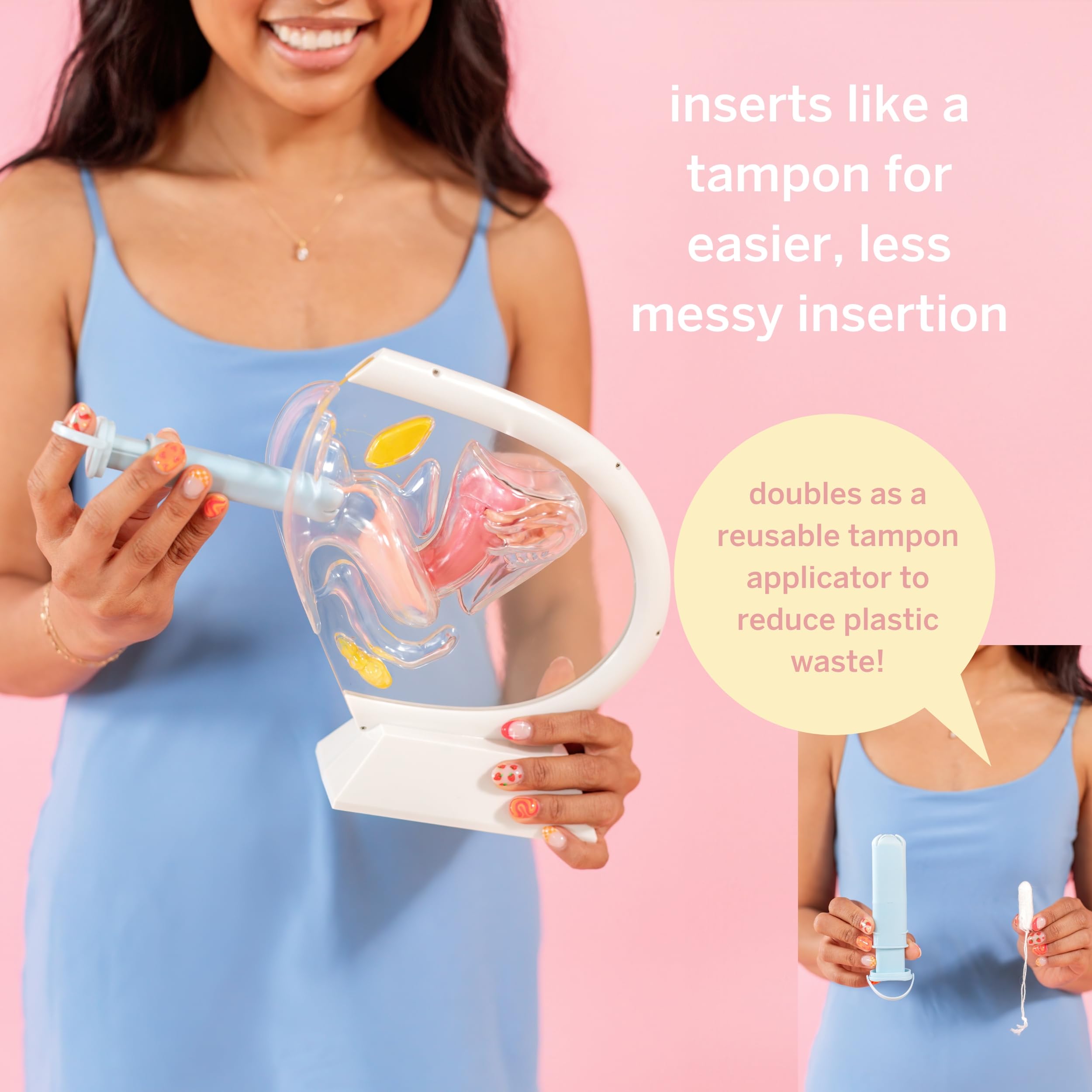 2 Menstrual Discs and Applicator Bundle - No Metals or Toxins - 100% Medical-Grade Silicone-Most Soft Reusable Period Disc - Ins