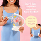 2 Menstrual Discs and Applicator Bundle - No Metals or Toxins - 100% Medical-Grade Silicone-Most Soft Reusable Period Disc - Ins