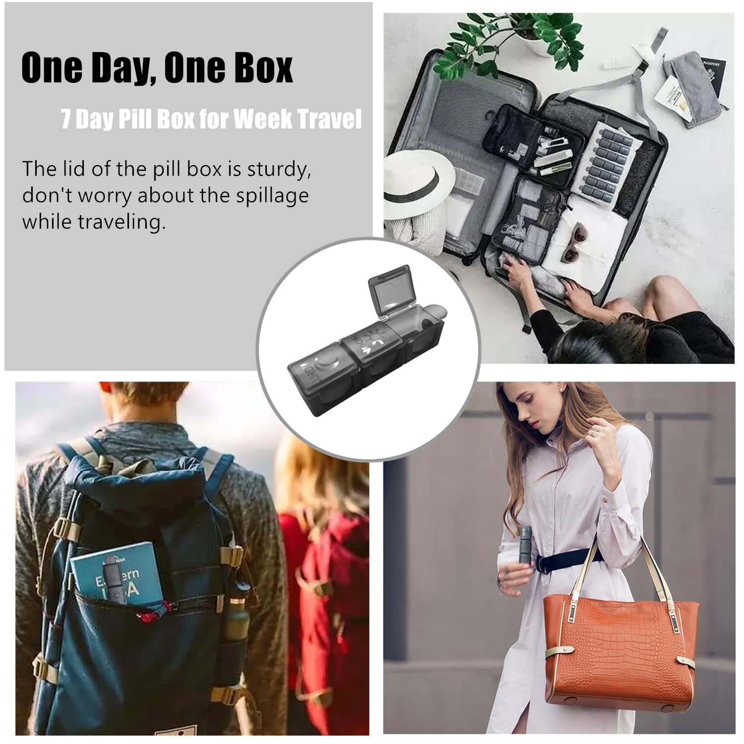 CAidRE Monthly Pill Organizer 3 Times A Day, One Month Pill Box Organizer Morning-Noon-Night, 31 Day Pill Organizer with 32 Dail