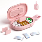 Ideerfit Travel Pill Organizer, Adjustable 3-6 Compartments Portable Pill Box, Small Pill Case Daily Medicine Container Moisture