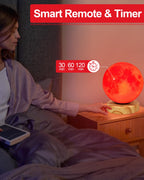 Red Light Therapy Night Light Lamp for Sleep 670nm Red Moon Nightlight Desk Lamp with Multi-Color and Brightness Options Remote