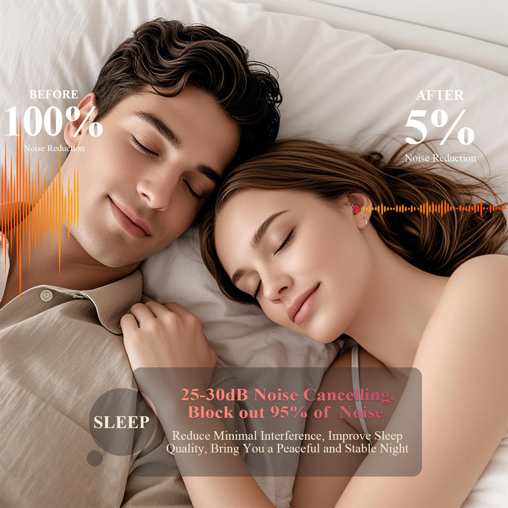Ear Plugs for Sleeping Noise Cancelling, 30dB Noise Reduction Earplugs, Soft Silicone Reusable Hearing Protection Earplugs for D